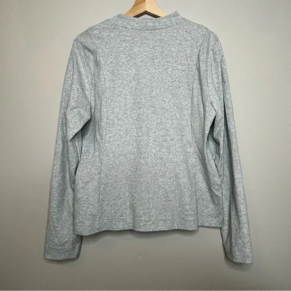 Banana Republic Asymmetrical Grey Long Sleeve Zip Fleece Jacket Size Large - Picture 8 of 8